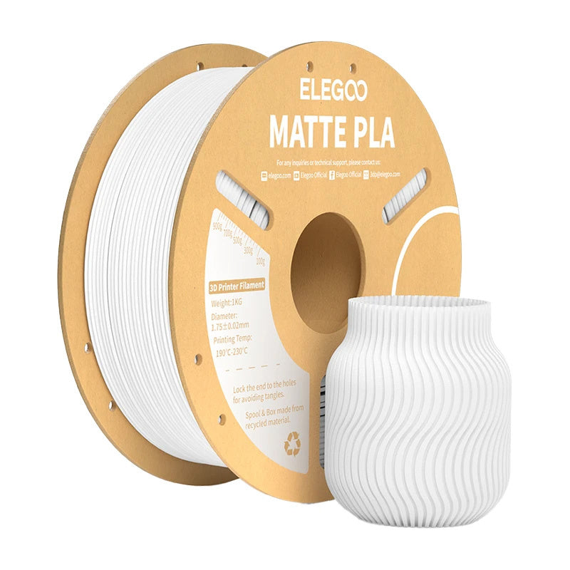 PLA matēta ELEGOO šķiedra (balta)