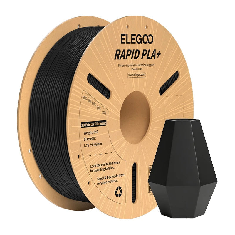 ELEGOO Rapid PLA+ kvēldiegs (melns)