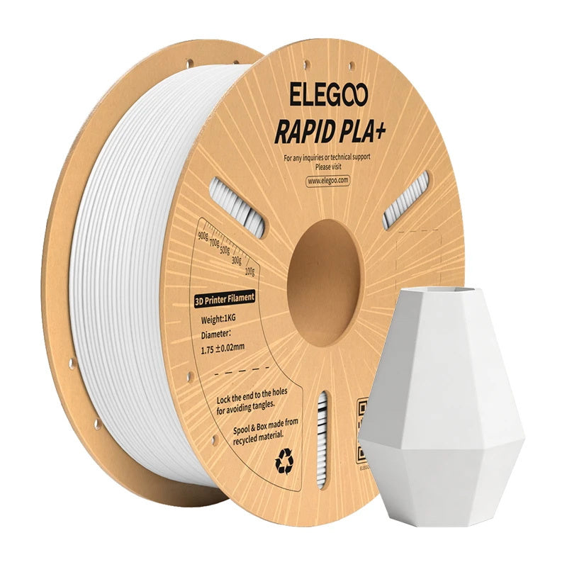 ELEGOO Rapid PLA+ kvēldiegs (balts)