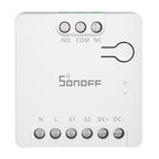 SONOFF MINI-D viedais WiFi vielas slēdzis (maiņstrāvas/līdzstrāvas 12–48 V, sausais kontakts)