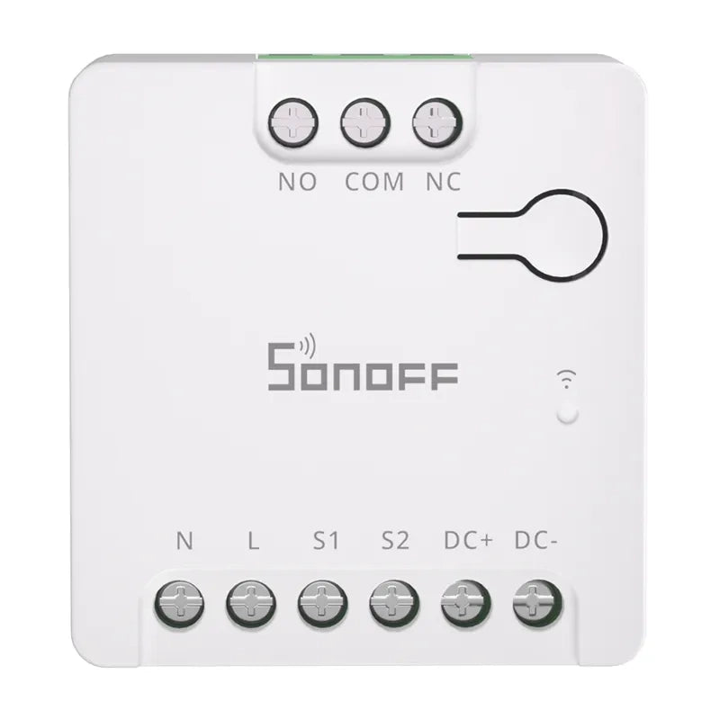 SONOFF MINI-D viedais WiFi vielas slēdzis (maiņstrāvas/līdzstrāvas 12–48 V, sausais kontakts)