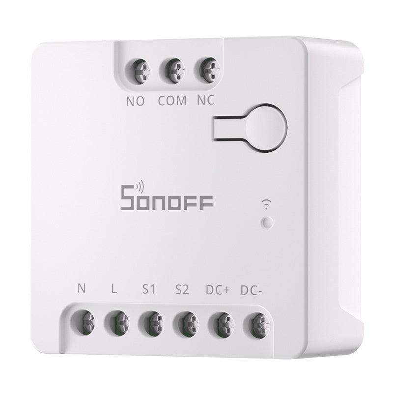 SONOFF MINI-D viedais WiFi vielas slēdzis (maiņstrāvas/līdzstrāvas 12–48 V, sausais kontakts)