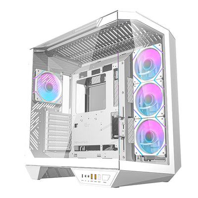 Darkflash DY470 datora korpuss (balts) + 4 ventilatori + GPU kronšteins