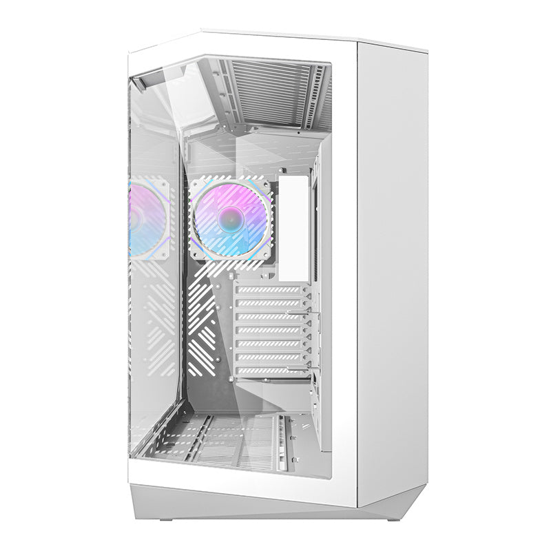 Darkflash DY470 datora korpuss (balts) + 4 ventilatori + GPU kronšteins