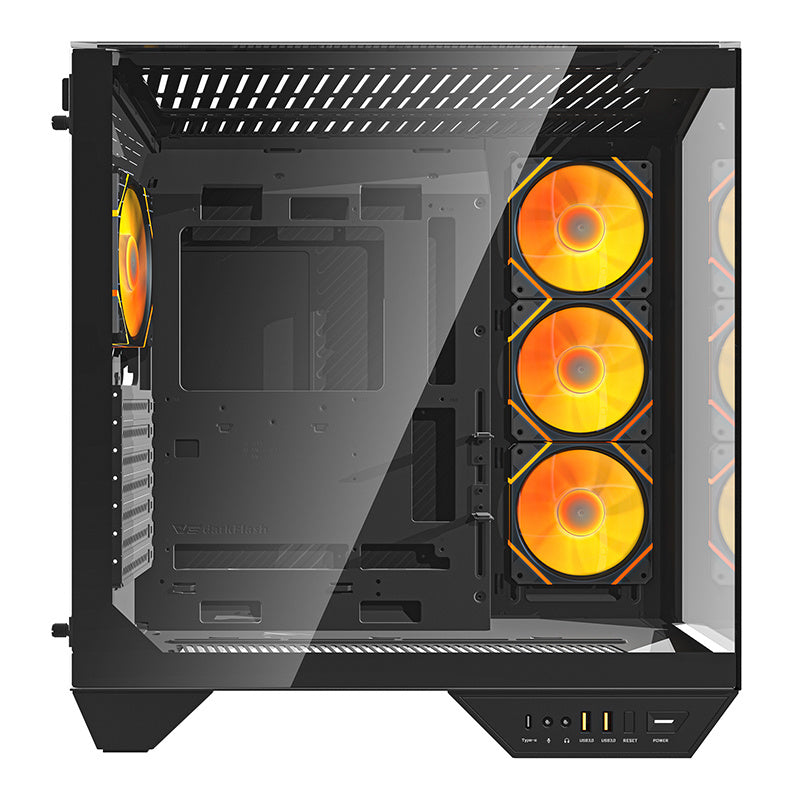 Darkflash DY470 datora korpuss (melns) + 4 ventilatori + GPU kronšteins