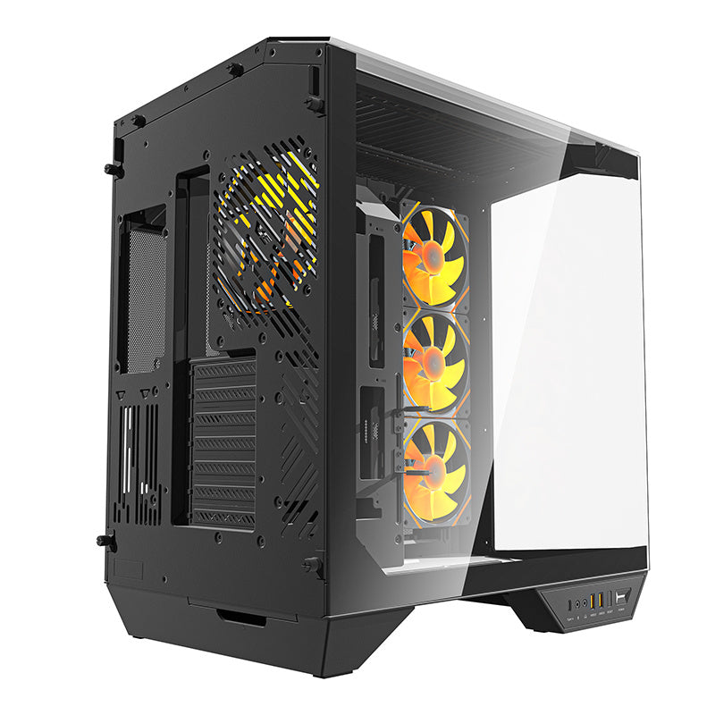 Darkflash DY470 datora korpuss (melns) + 4 ventilatori + GPU kronšteins