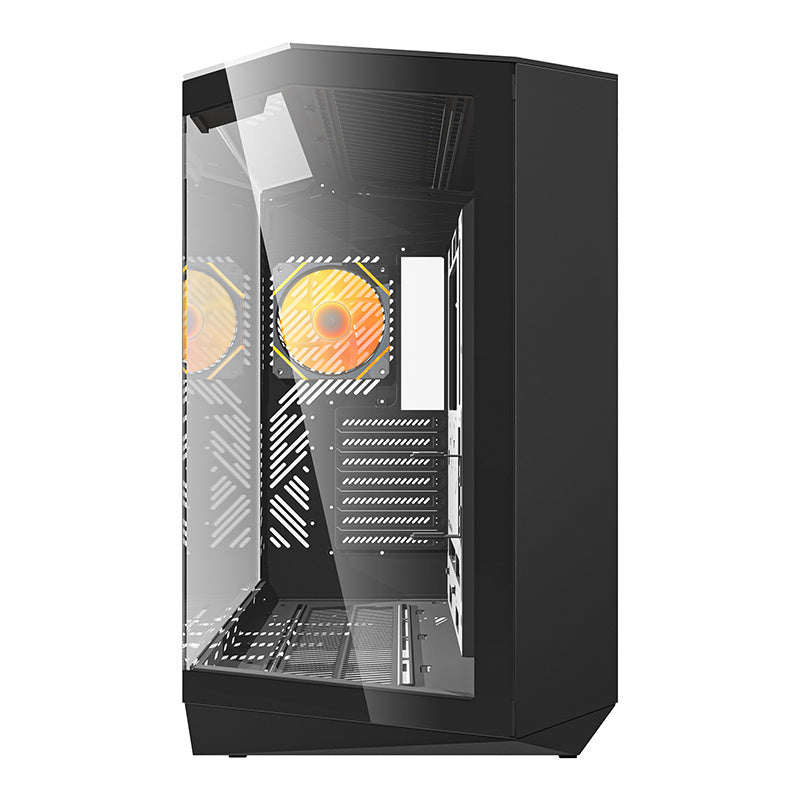Darkflash DY470 datora korpuss (melns) + 4 ventilatori + GPU kronšteins