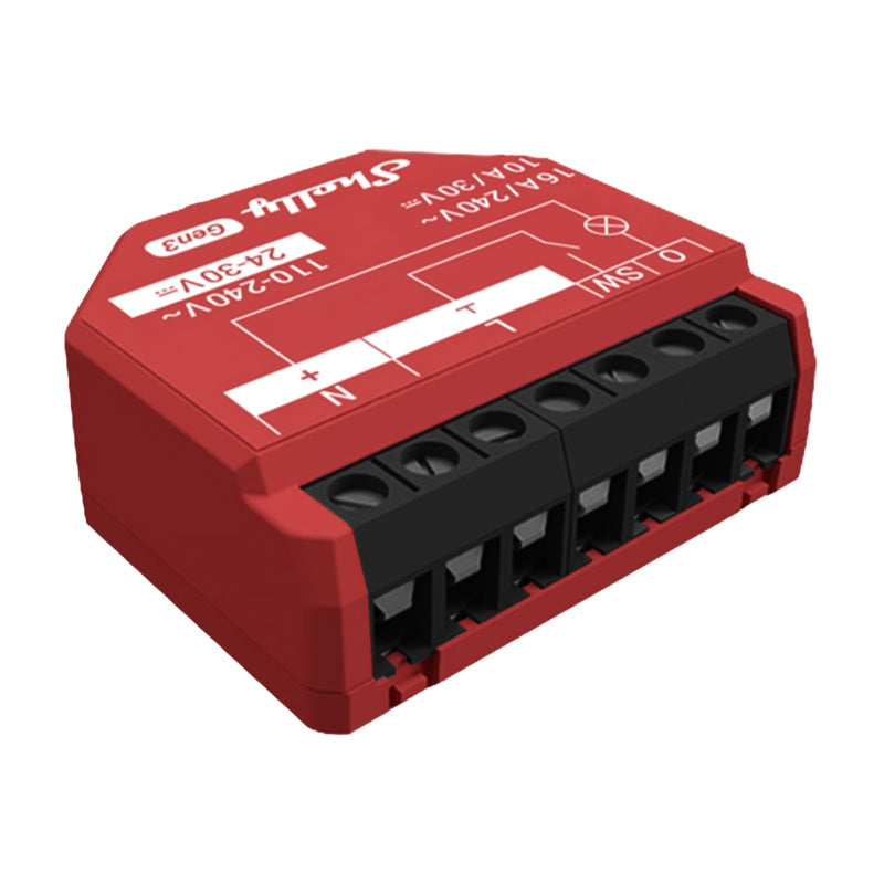 Shelly 1PM Gen3 komplekts ar 4 kontrolieriem, WiFi/Bluetooth