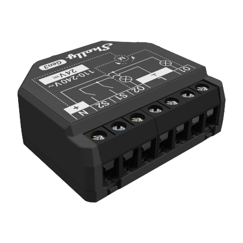 Shelly 2PM Gen3 komplekts ar 4 kontrolieriem, WiFi/Bluetooth