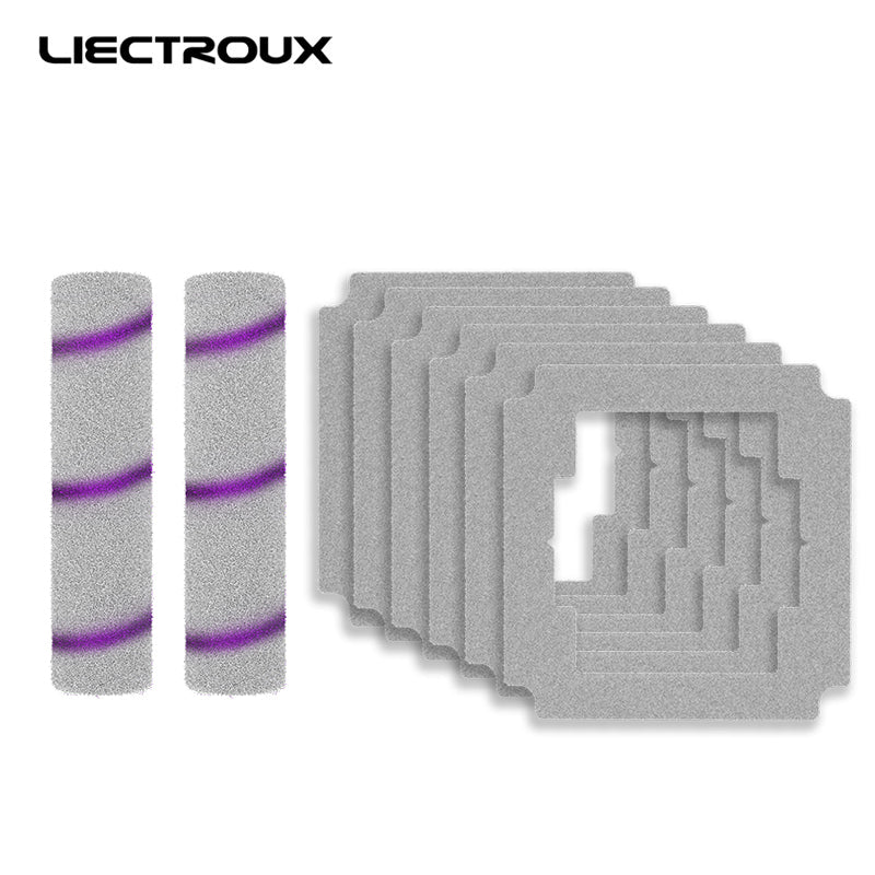 (For S9) Fiber Mopping Cloths for Liectroux Window Cleaning Robot ,Window Cleaner Robot Accessorie ，Mop * 6+ Roller Brush*2