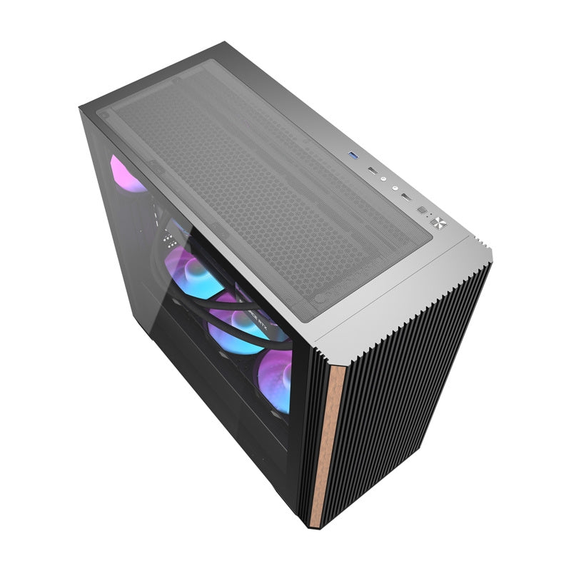 Darkflash DS900WS datora korpuss (melns) + 4 ventilatori