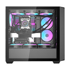 Darkflash DS900WD datora korpuss (melns) + 4 ventilatori