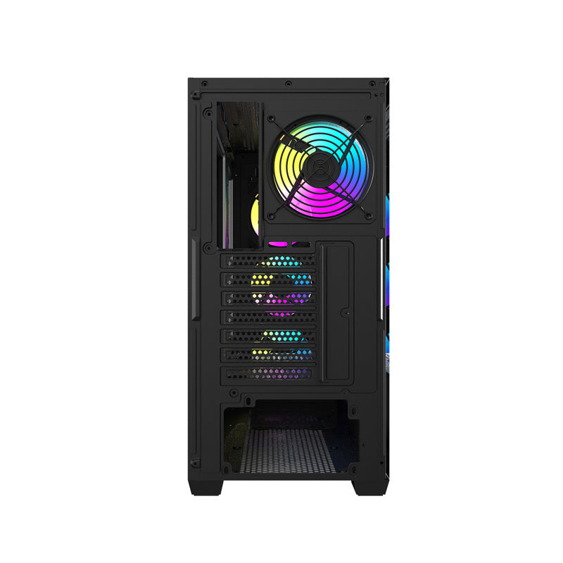 Darkflash DS900WD ATX datora korpuss (melns) + 4 ventilatori