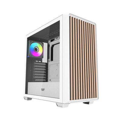 Darkflash DS900WD ATX datora korpuss (balts) + 4 ventilatori