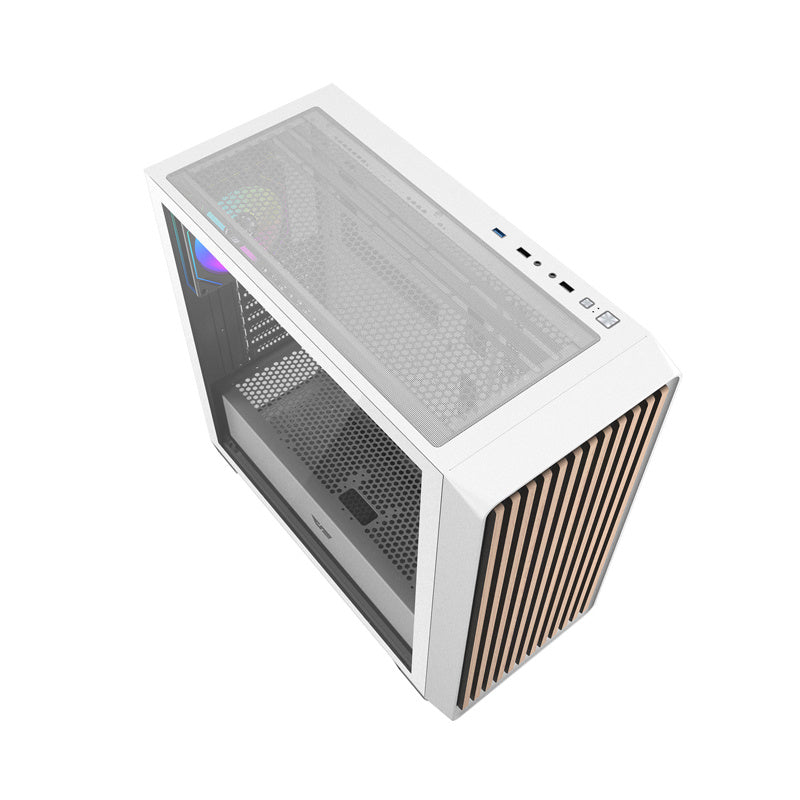 Darkflash DS900WD ATX datora korpuss (balts) + 4 ventilatori