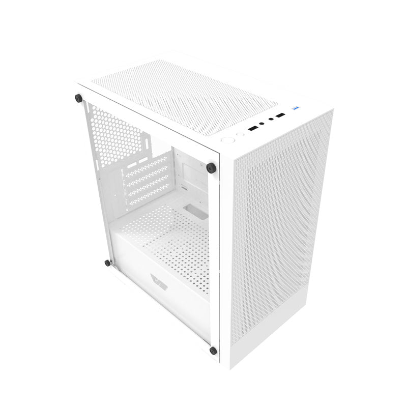Darkflash M305 datora korpuss bez ventilatoriem (balts)