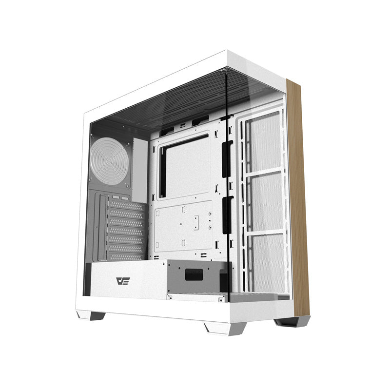 Darkflash DS900W datora korpuss bez ventilatoriem (balts)