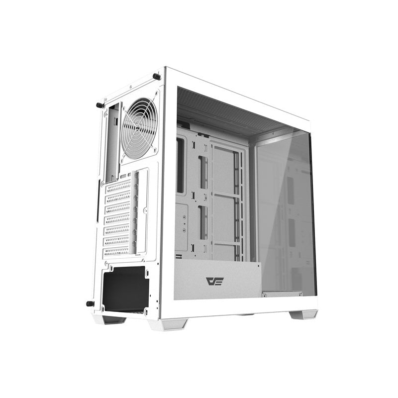 Darkflash DS900W datora korpuss bez ventilatoriem (balts)