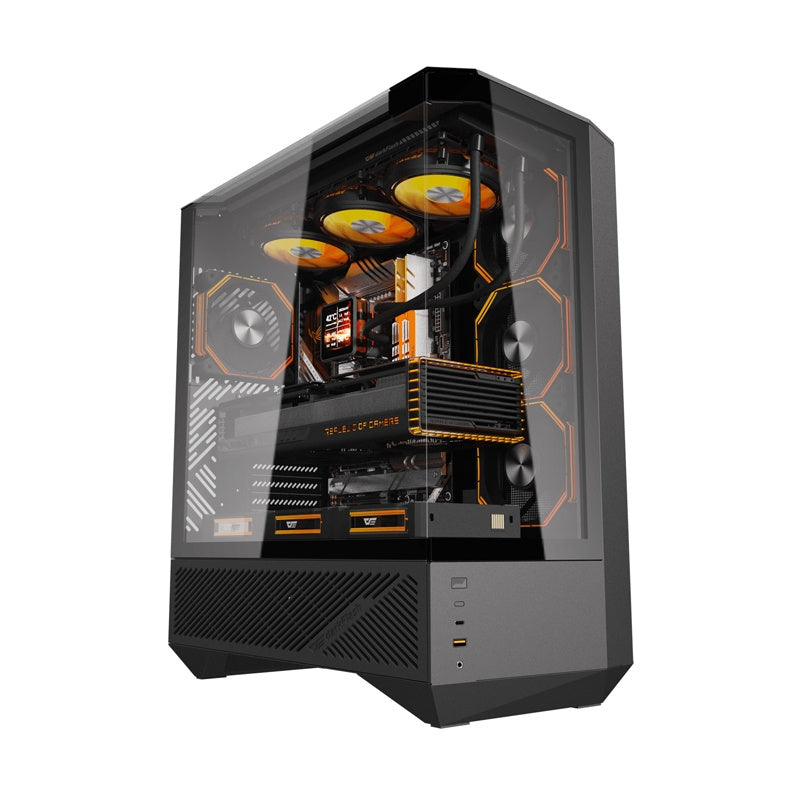 Darkflash DY460 datora korpuss (melns) + 4 ARGB ventilatori