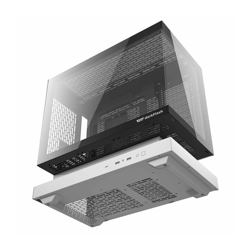 Darkflash F1 datora korpuss (balts) + 6 ARGB ventilatori