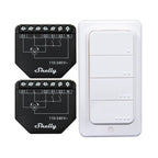 2 žalūziju/aizkaru WiFi kontrolieru komplekts Shelly Shutter + BLU RC Button 4
