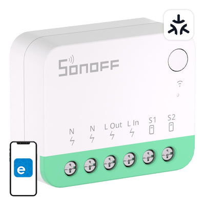 Sonoff MINIR4M Matter viedais WiFi mini slēdzis (HomeKit, SmartThings, Home Assistant).