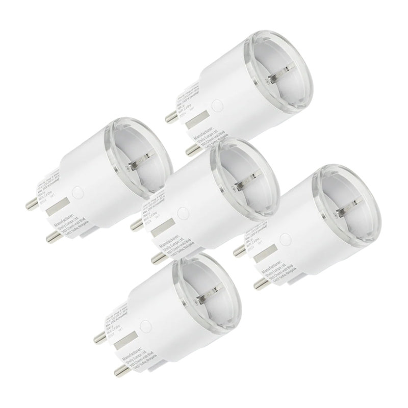 5 Shelly Plug S MTR Gen3 12A viedās rozetes komplekts (balts)
