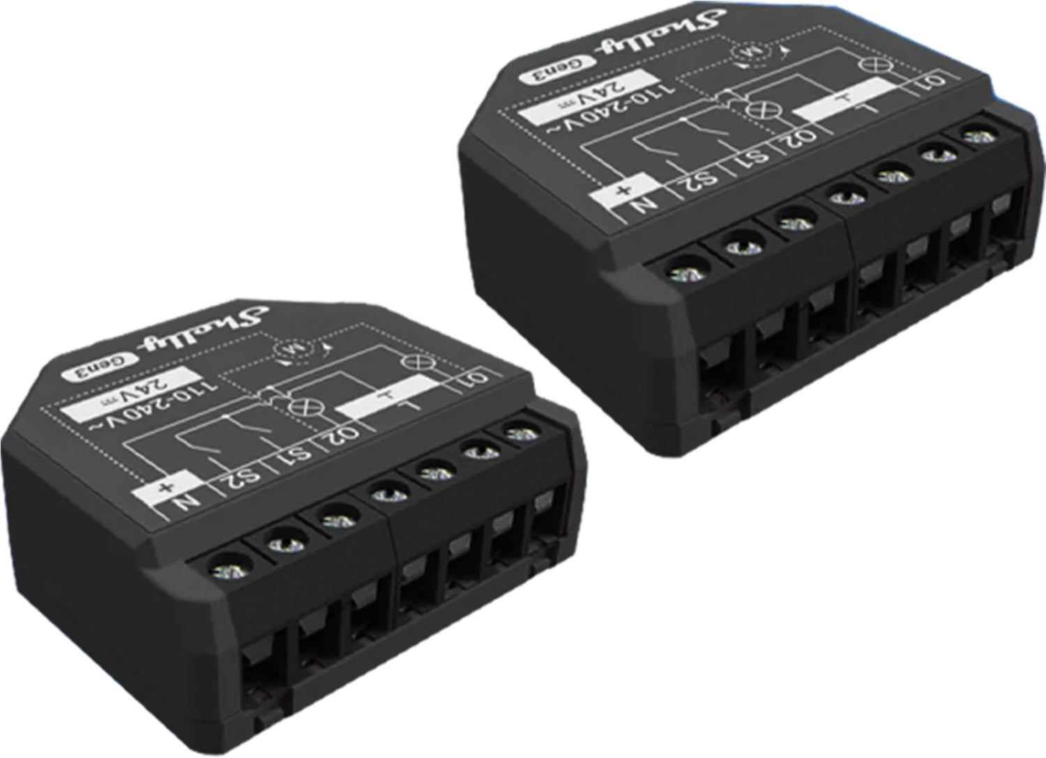 2 Shelly 2PM Gen3 WiFi/Bluetooth kontrolieru komplekts