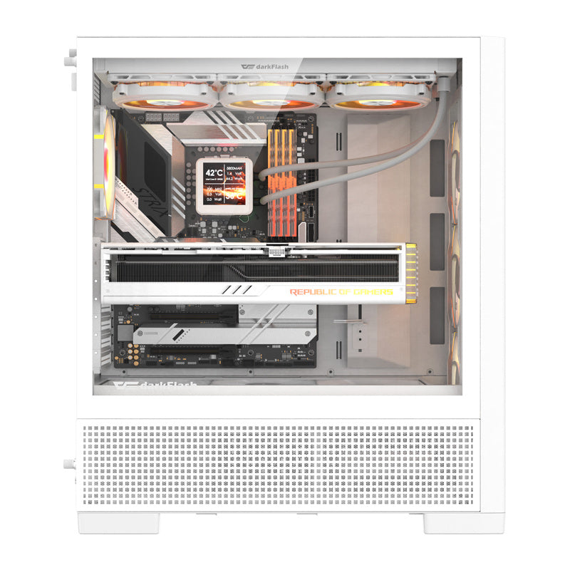 DarkFlash datora korpuss AIRNOVA White (+3 ventilatori)