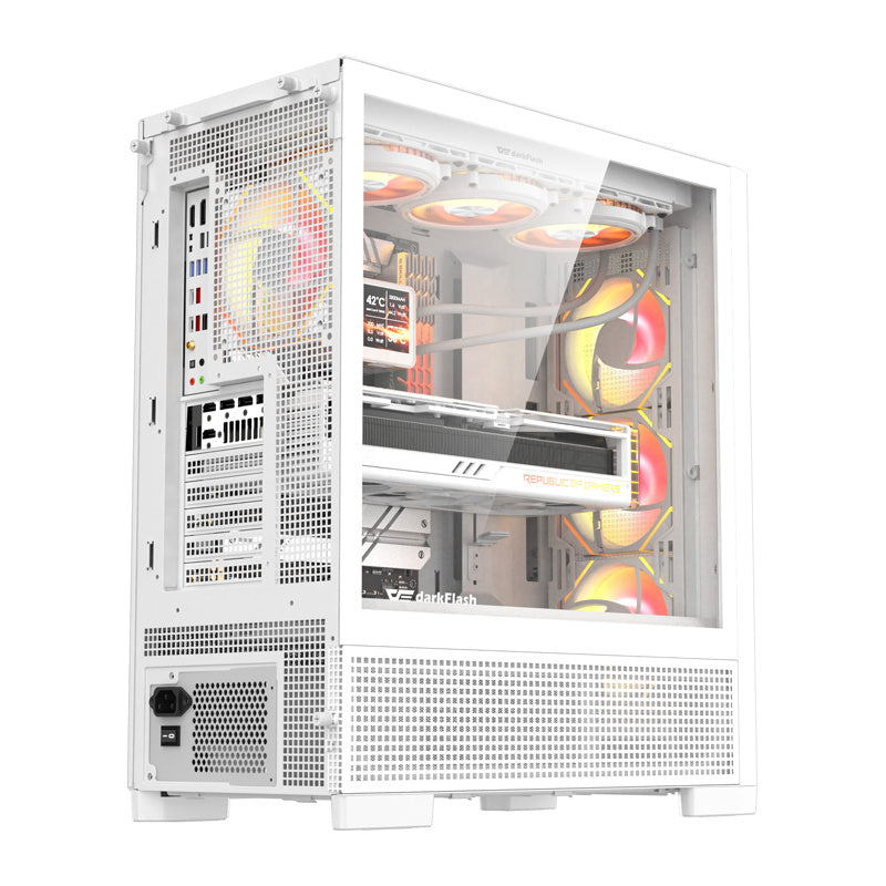 DarkFlash datora korpuss AIRNOVA White (+3 ventilatori)