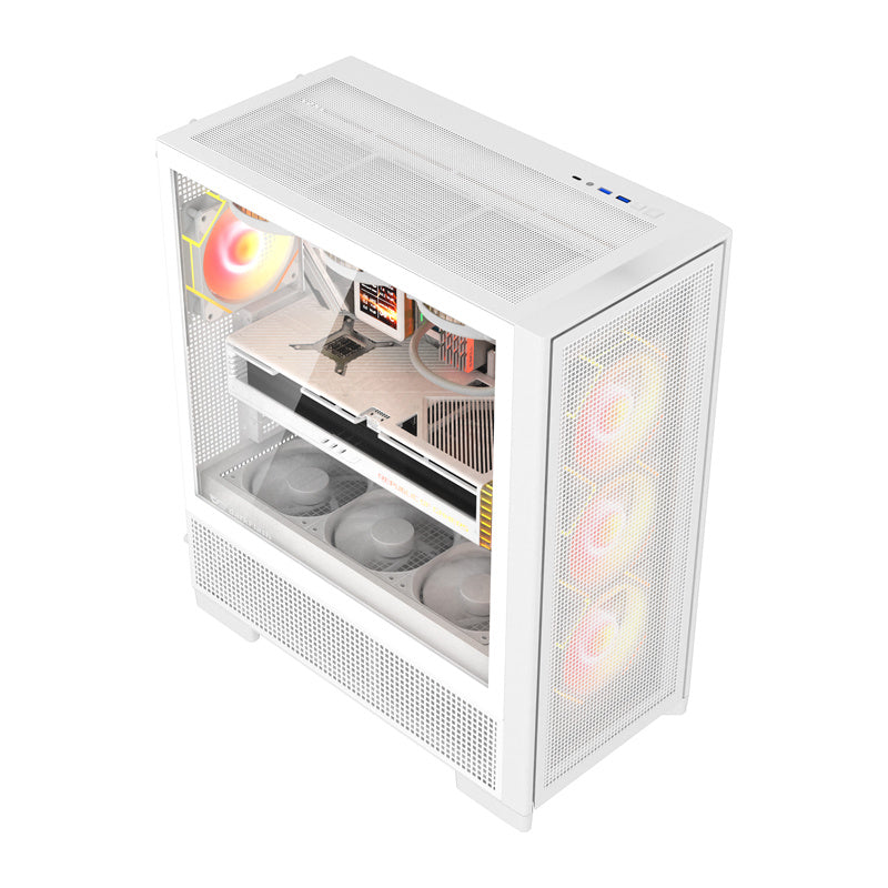 DarkFlash datora korpuss AIRNOVA White (+3 ventilatori)