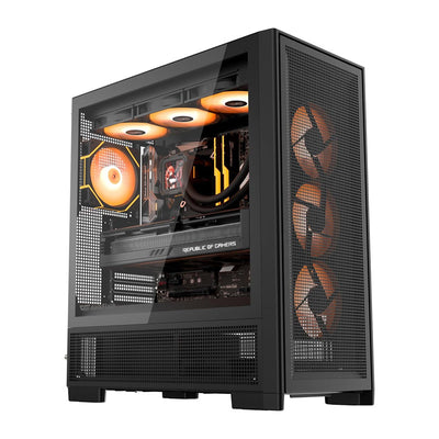 DarkFlash datora korpuss AIRNOVA Black (+3 ventilatori)