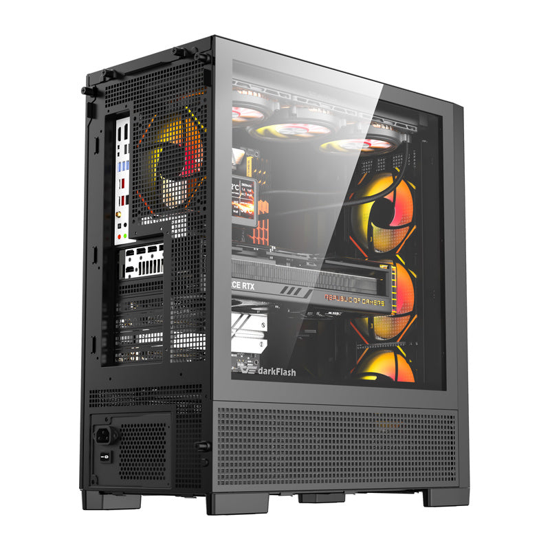 DarkFlash datora korpuss AIRNOVA Black (+3 ventilatori)