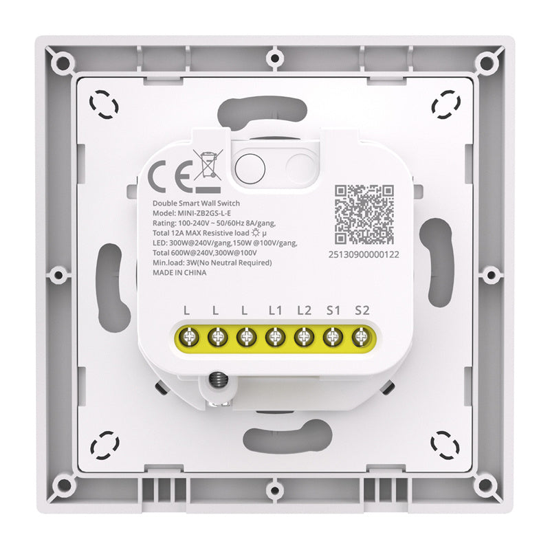 SONOFF MINI-ZB2GSL-E ZigBee divkanālu sienas slēdzis bez dab.