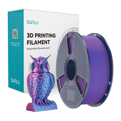 Sunlu PLA+ zīda duālās krāsas filaments (sarkans un zils)