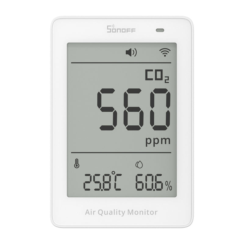 Sonoff AirGuard CO2 SAWF-08P WiFi LCD gaisa kvalitātes mērītājs
