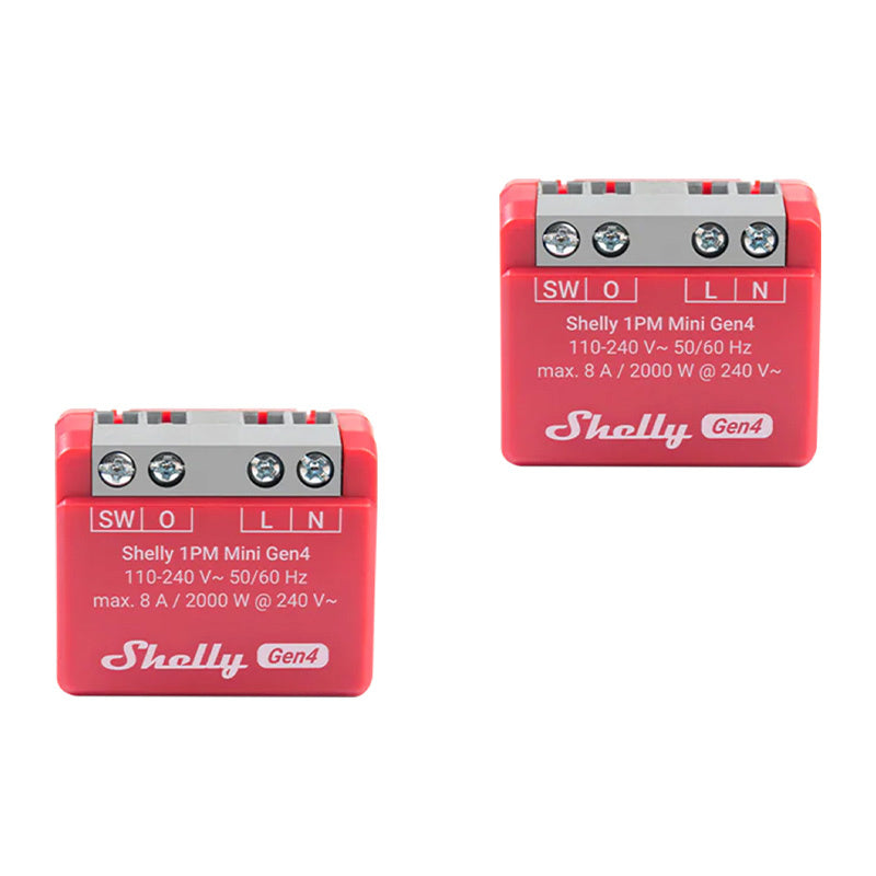2 Shelly 1PM Mini Gen4 Zigbee/Matter kontrolieru komplekts