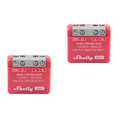 2 Shelly 1PM Mini Gen4 Zigbee/Matter kontrolieru komplekts