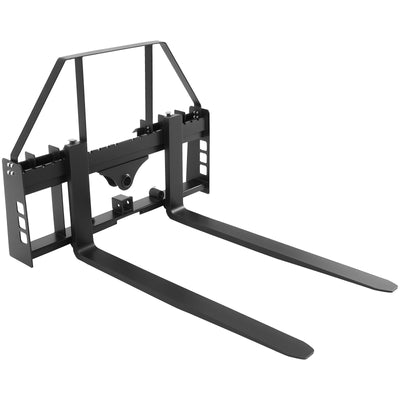 VEVOR Skid Steer Pallet Forks, 1814 kg Rated Capacity, Pallet Fork Frame Attachment with 1065 mm Pallet Forks Forklift Blades, 50.8 mm Hitch Receiver & Spear Sleeves, Fit for Skid Steers, Tractors