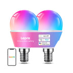 LEPRO BP1-2 E14 LED Bulb with Bluetooth and Wi-Fi, 470 lm, 2-pack