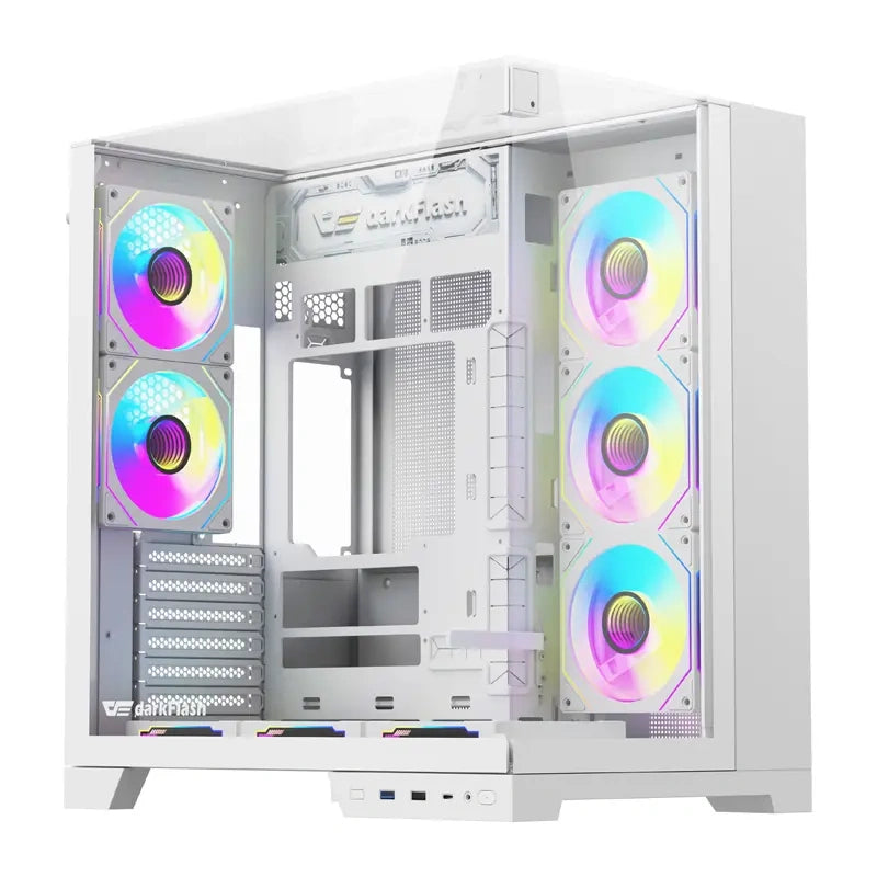 Computer case DarkFlash TH285 PLUS + 8 fans (white)