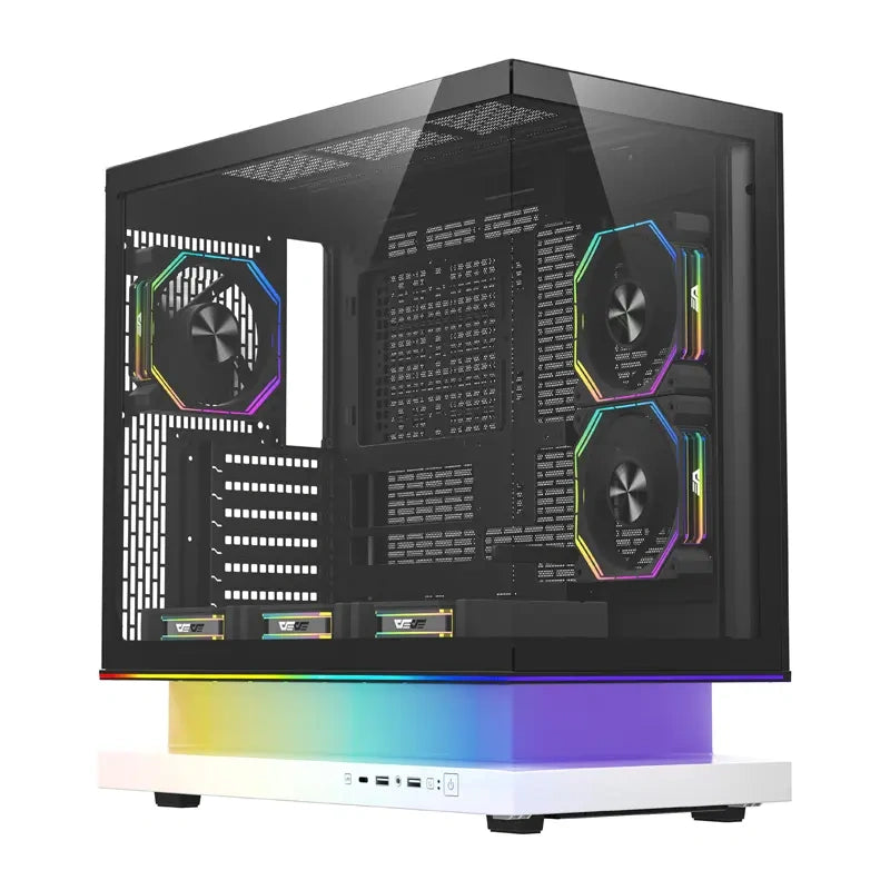 DarkFlash F1 ATX  Computer Case + 6 Fans (White)