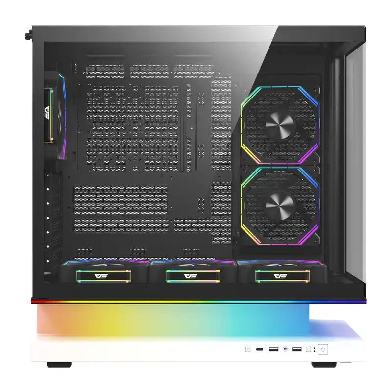 DarkFlash F1 ATX  Computer Case + 6 Fans (White)