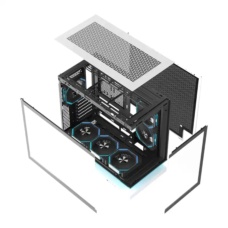 DarkFlash F1 ATX  Computer Case + 6 Fans (White)