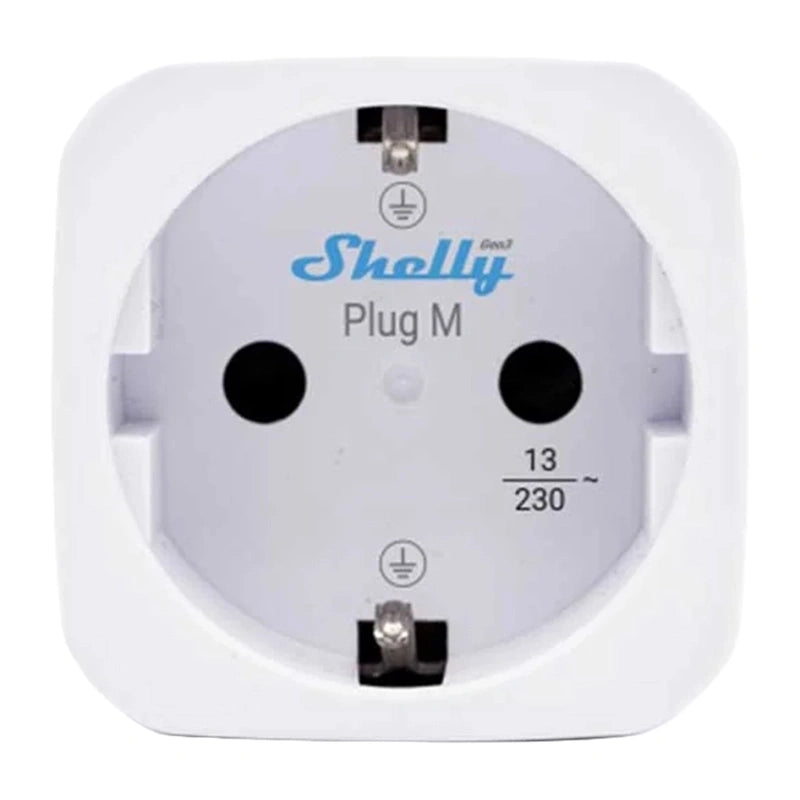 Shelly Plug M Gen3 Wi-Fi Smart Outlet (White)