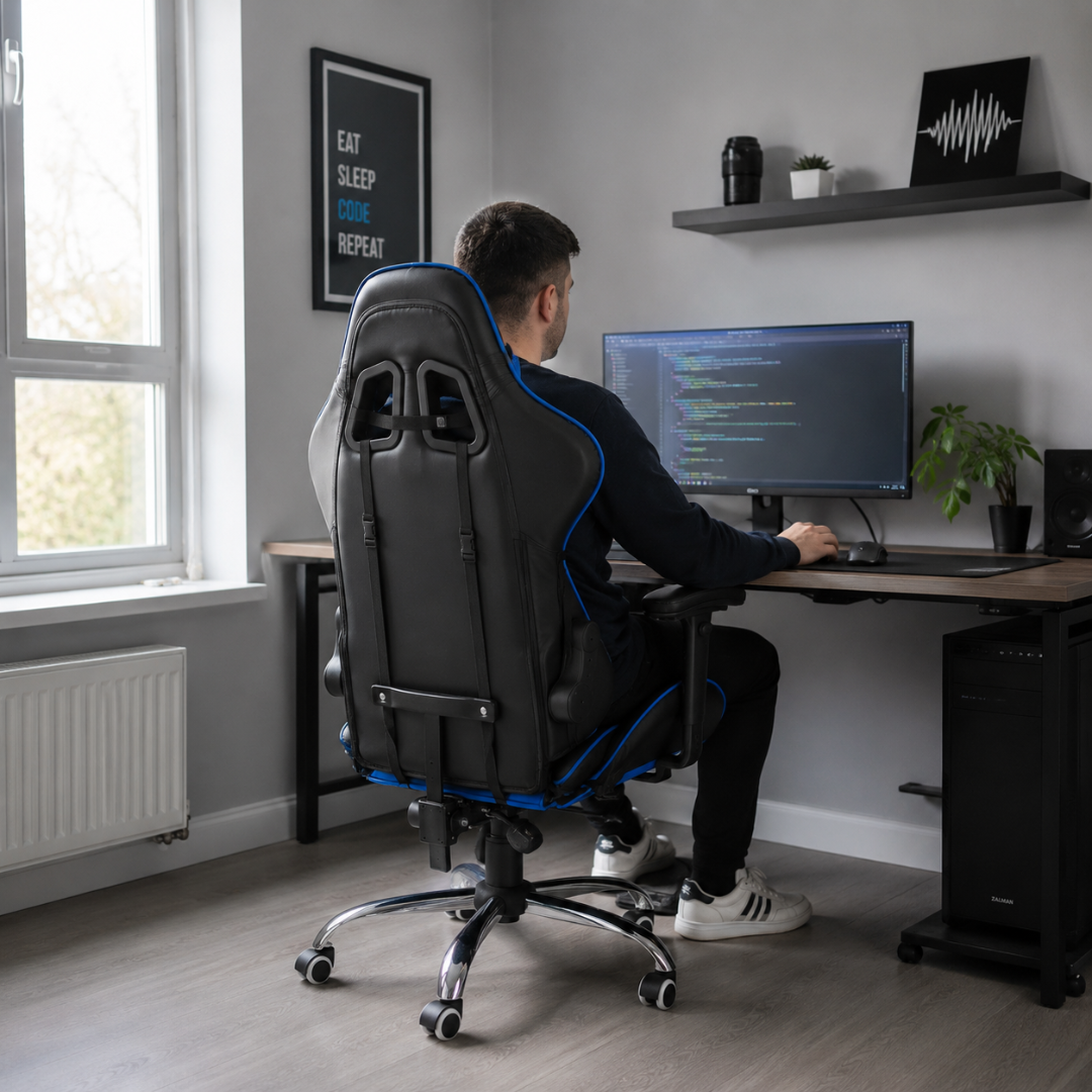 ADM Ergonomic Gaming Chair with Footrest, SKU: 7082