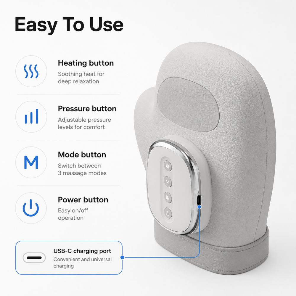 ADM Cordless Smart Hand Massager With Heat, SKU: 7100