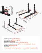 VEVOR Pallet Forks, 1814 kg Clamp on Pallet Forks, 149 cm Total Length Heavy-Duty Tractor Fork with Anti-Tilt Bar & Adjustable Stabilizer Bar, Fit for Loader Bucket Skid Steer Tractor, Black