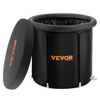 VEVOR Ice Bath Tub, 85 cm Long Cold Water Therapy Plunge Tub for Athletes, Portable Outdoor Ice Barrel Plunge Pool for Recovery, 398L Inflatable Folding Bathtub with Cover, Home Ice Pod for Adult