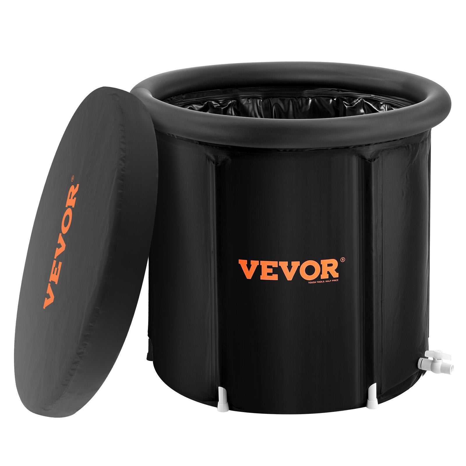 VEVOR Ice Bath Tub, 85 cm Long Cold Water Therapy Plunge Tub for Athletes, Portable Outdoor Ice Barrel Plunge Pool for Recovery, 398L Inflatable Folding Bathtub with Cover, Home Ice Pod for Adult